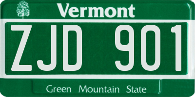 VT license plate ZJD901