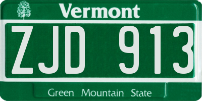 VT license plate ZJD913