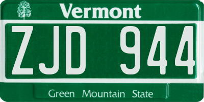 VT license plate ZJD944