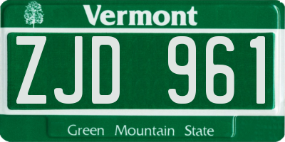 VT license plate ZJD961