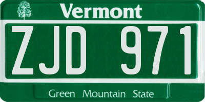 VT license plate ZJD971
