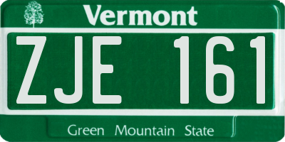 VT license plate ZJE161