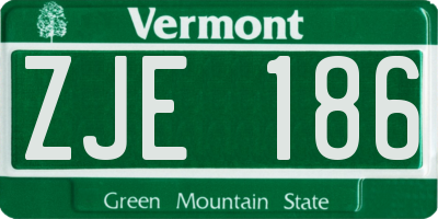 VT license plate ZJE186