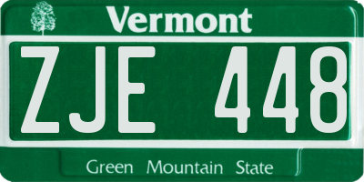 VT license plate ZJE448