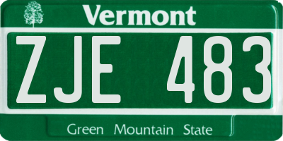 VT license plate ZJE483