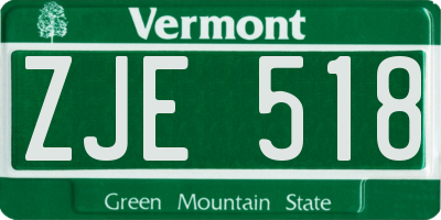 VT license plate ZJE518