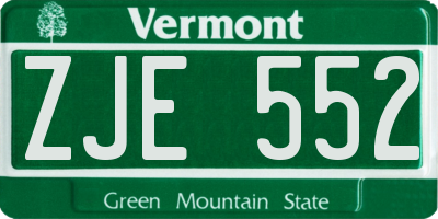 VT license plate ZJE552