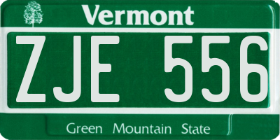 VT license plate ZJE556