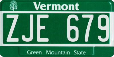 VT license plate ZJE679
