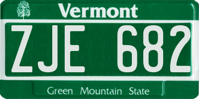 VT license plate ZJE682