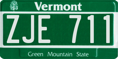 VT license plate ZJE711
