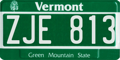 VT license plate ZJE813