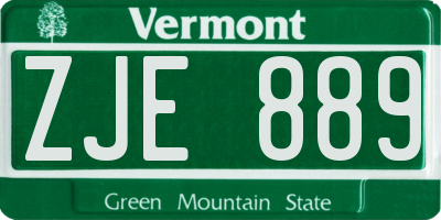 VT license plate ZJE889