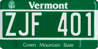 VT license plate ZJF401