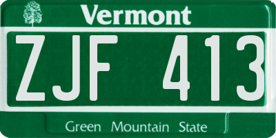 VT license plate ZJF413