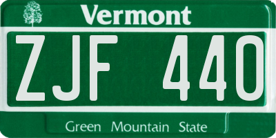 VT license plate ZJF440