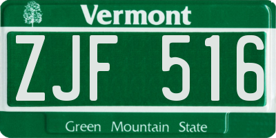 VT license plate ZJF516