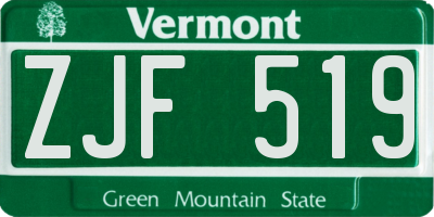 VT license plate ZJF519