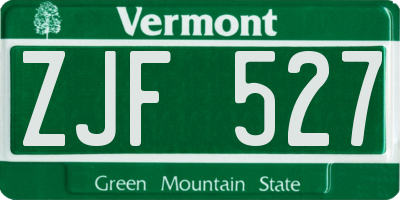 VT license plate ZJF527