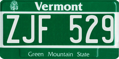 VT license plate ZJF529