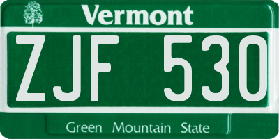 VT license plate ZJF530
