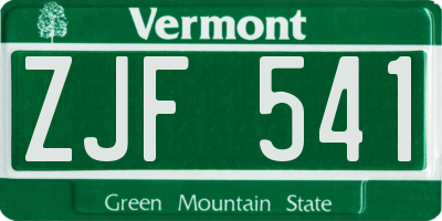 VT license plate ZJF541