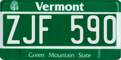 VT license plate ZJF590