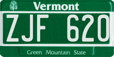 VT license plate ZJF620