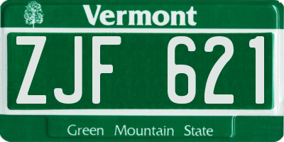 VT license plate ZJF621
