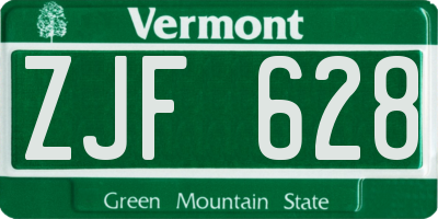 VT license plate ZJF628