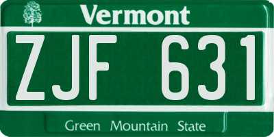 VT license plate ZJF631