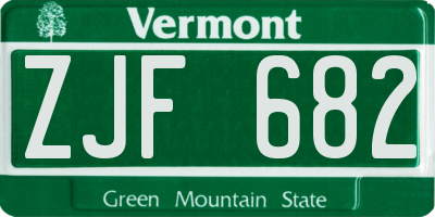VT license plate ZJF682