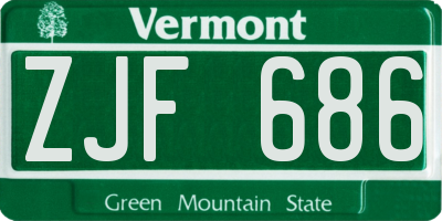 VT license plate ZJF686