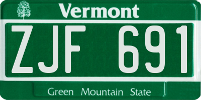 VT license plate ZJF691
