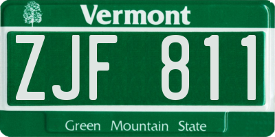 VT license plate ZJF811