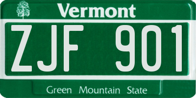 VT license plate ZJF901