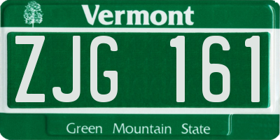 VT license plate ZJG161