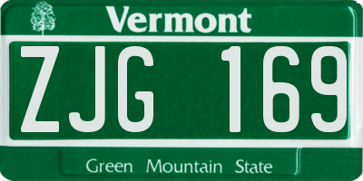 VT license plate ZJG169