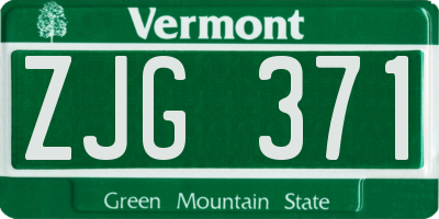 VT license plate ZJG371