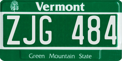 VT license plate ZJG484