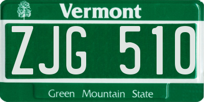 VT license plate ZJG510