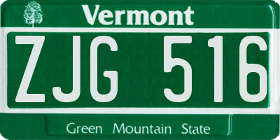 VT license plate ZJG516