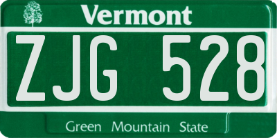 VT license plate ZJG528
