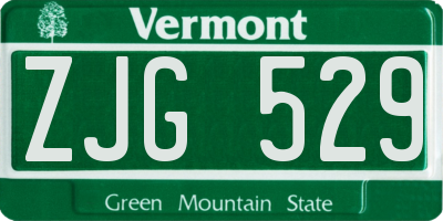 VT license plate ZJG529