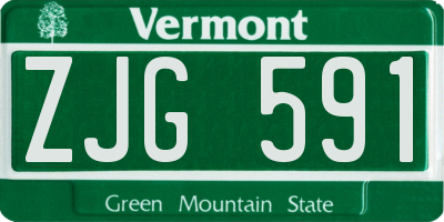 VT license plate ZJG591