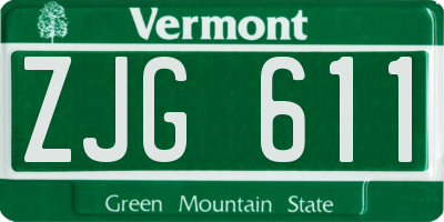 VT license plate ZJG611