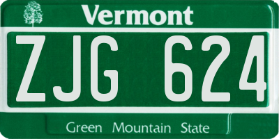 VT license plate ZJG624