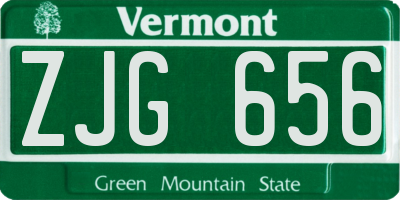 VT license plate ZJG656