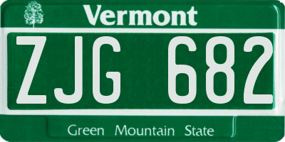 VT license plate ZJG682
