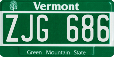 VT license plate ZJG686
